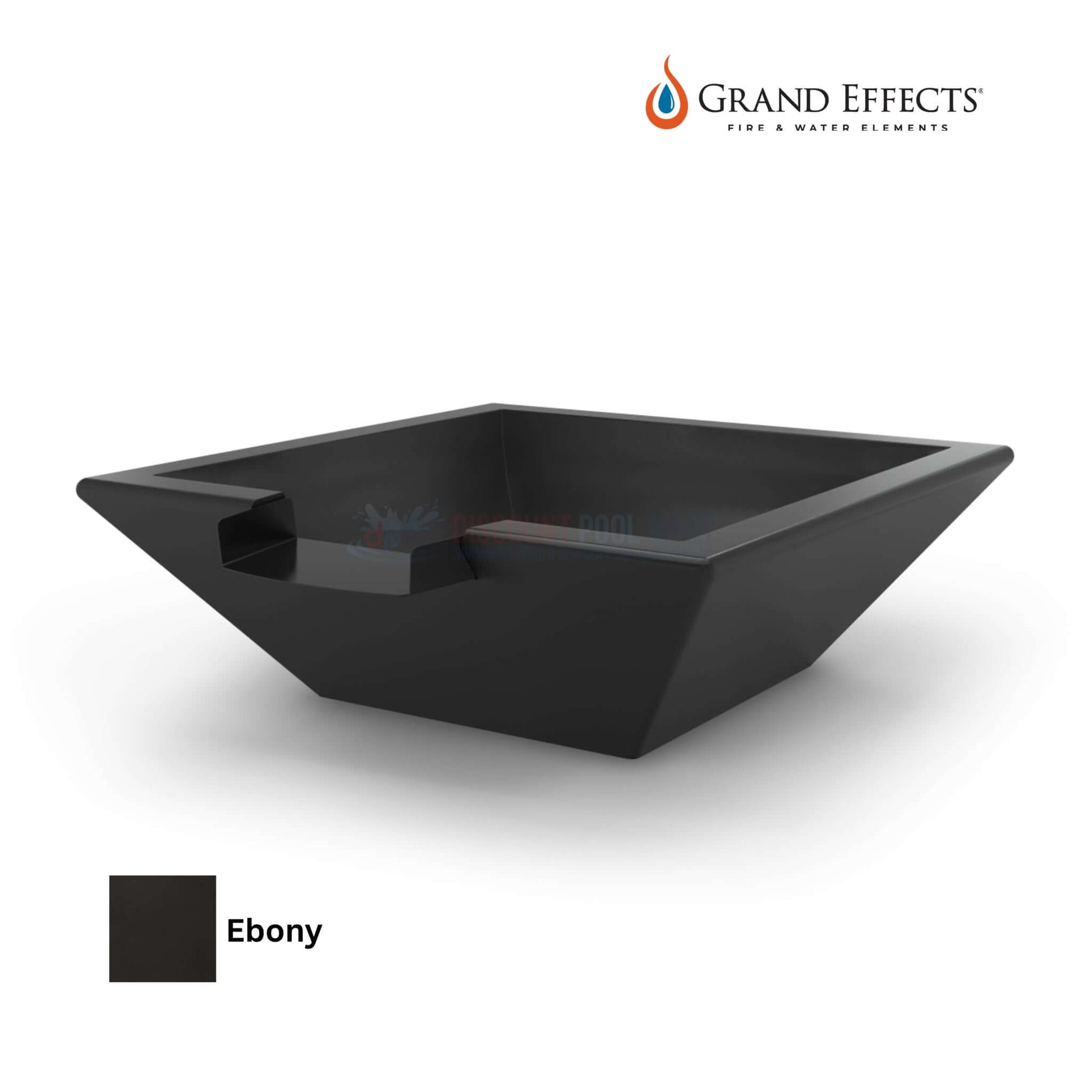 Grand Effects Corinthian Water Bowl in Ebony, durable GFRC design, from Discount Pool Mart DPM, SKU: GE-CB-EB