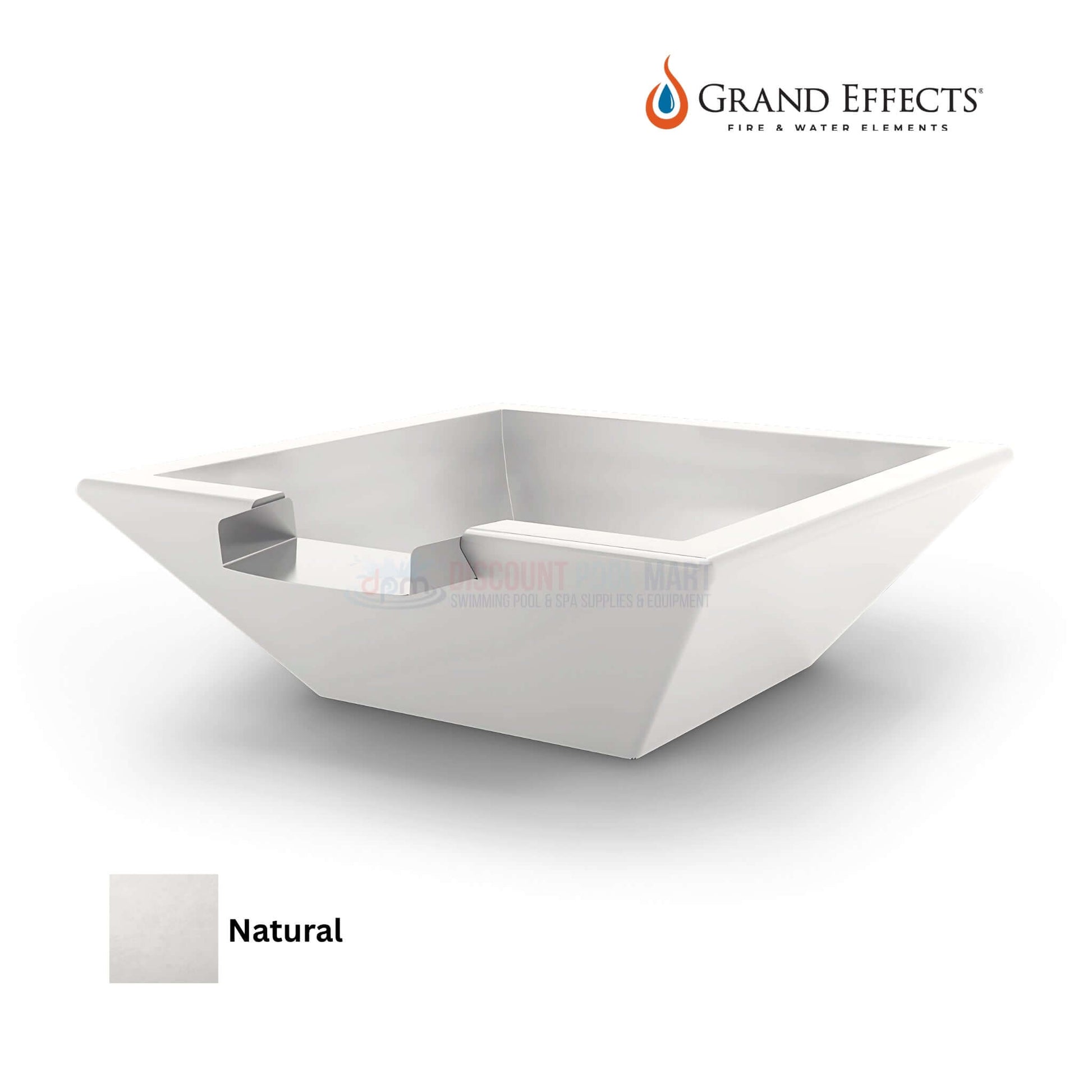 Grand Effects Corinthian Water Bowl Concrete - DPM SKU, premium outdoor feature for landscape tranquility.