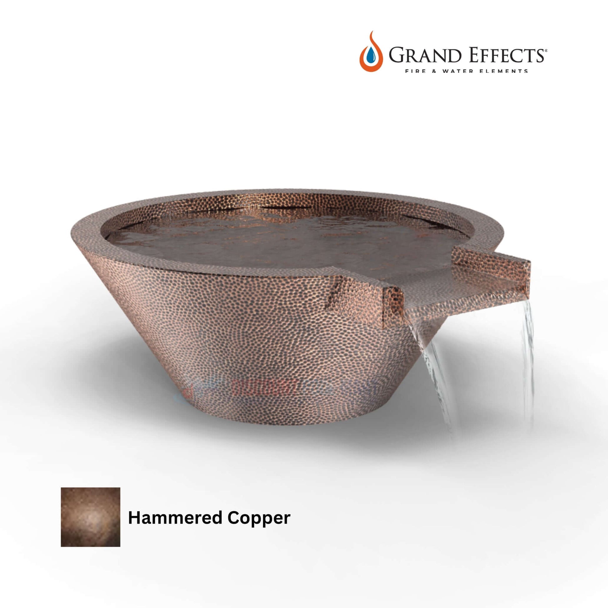 Grand Effects Oil Rubbed Round Essex Water Bowl Hammered Copper by Discount Pool Mart DPM, SKU: 12345