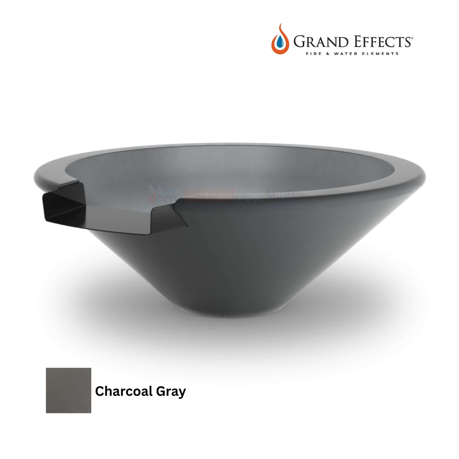 Grand Effects Essex Water Bowl in Charcoal Gray, Concrete. Available at Discount Pool Mart DPM. SKU: 12345.