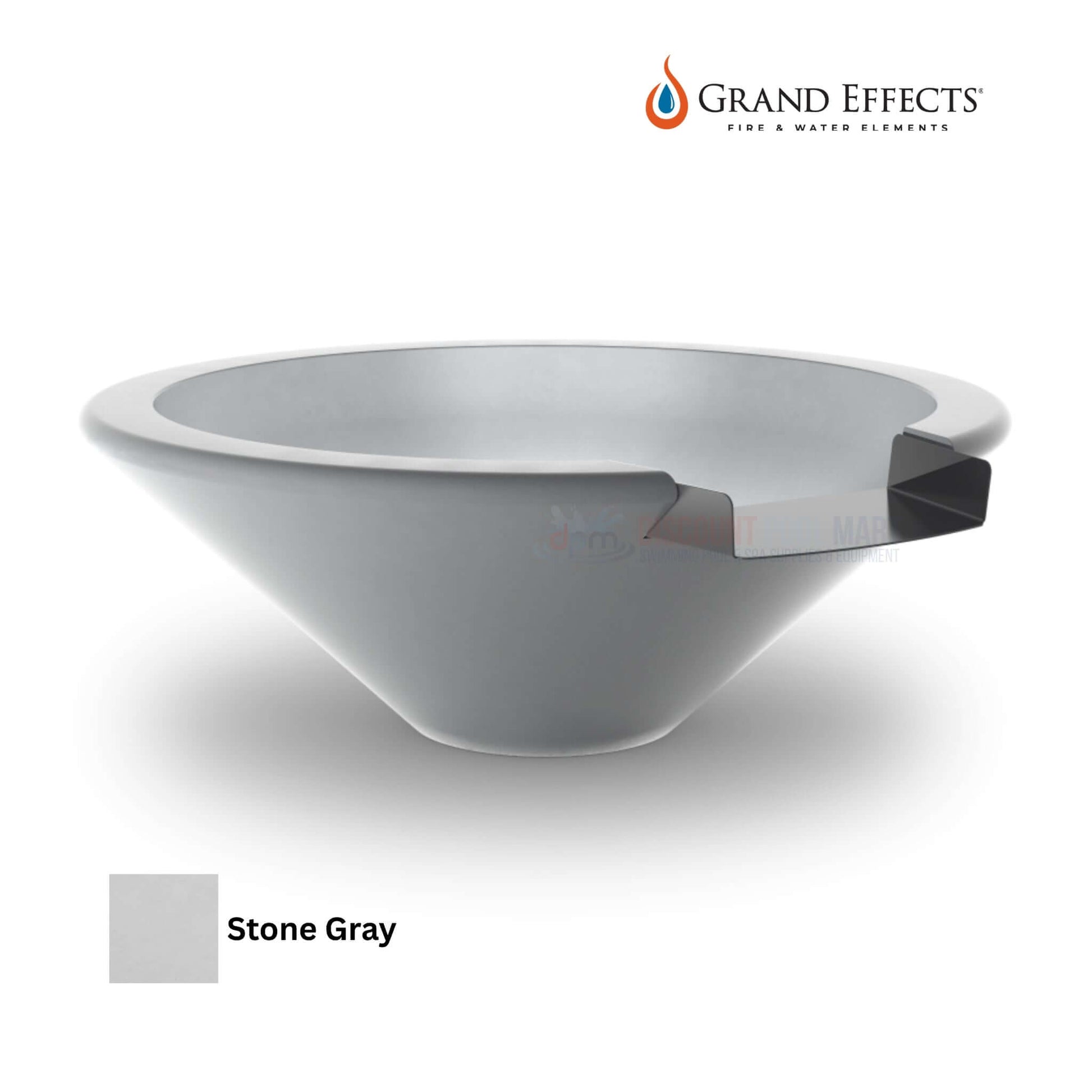 Grand Effects Essex Water Bowl in Stone Gray concrete by Discount Pool Mart DPM SKU: model_number_here