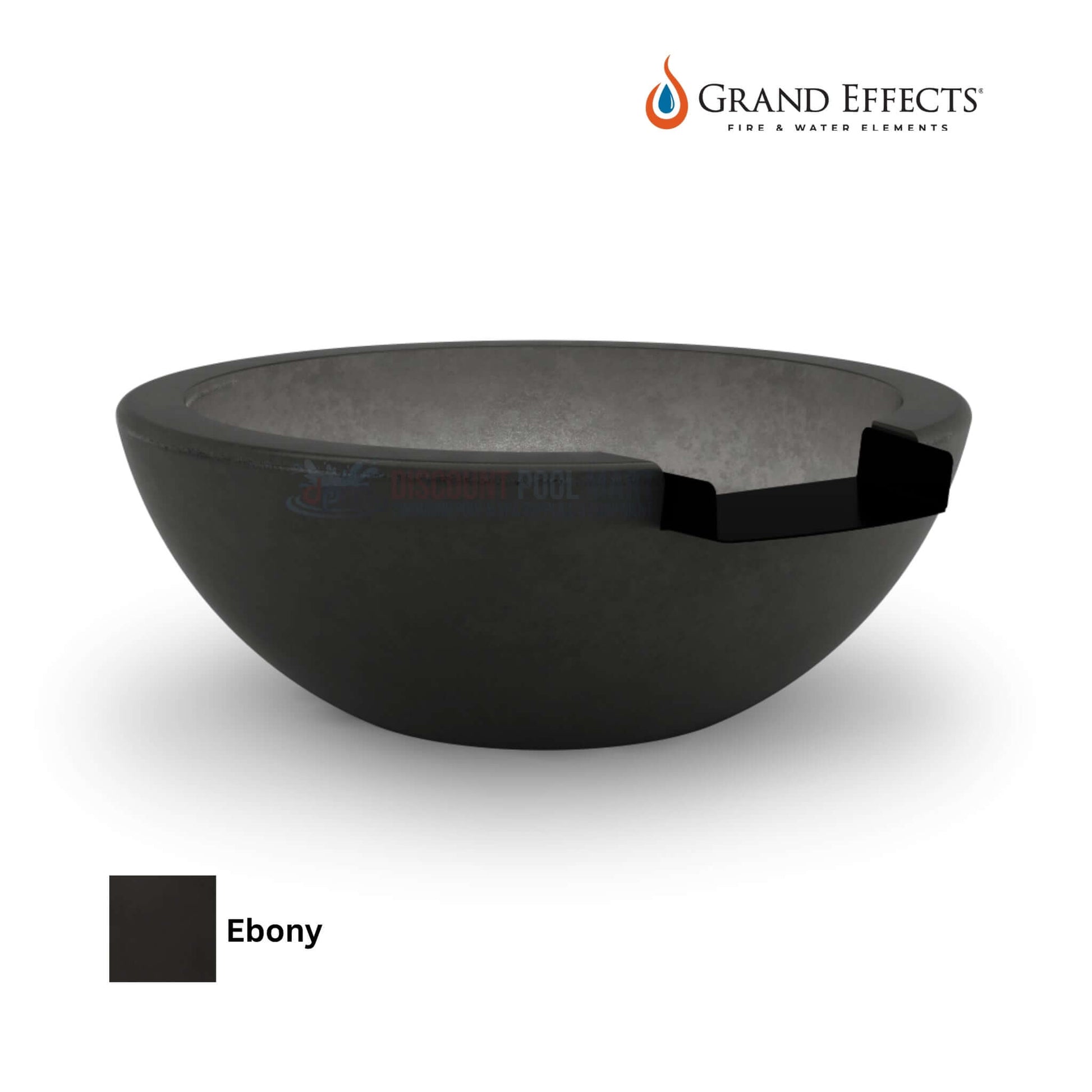 Grand Effects Legacy Water Bowl in Ebony by Discount Pool Mart DPM | Durable concrete outdoor water feature