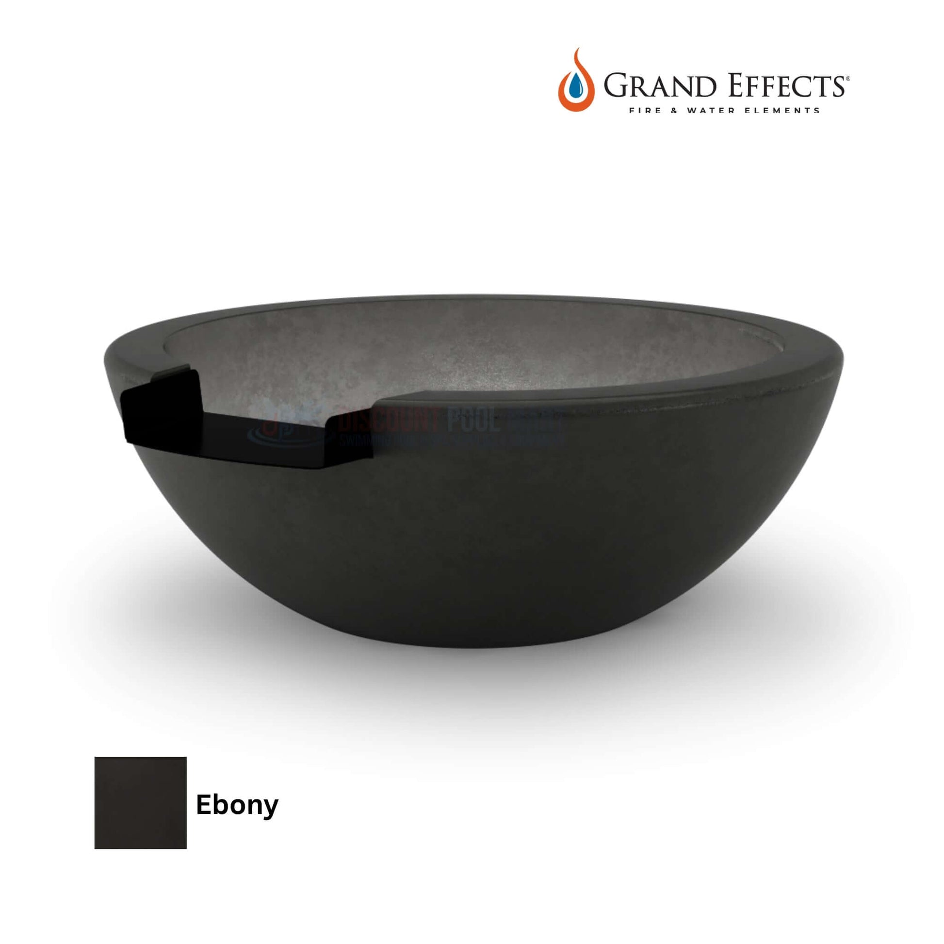 Grand Effects Legacy Water Bowl in Ebony concrete by Discount Pool Mart DPM, SKU # GEF-LEGACY-EBON