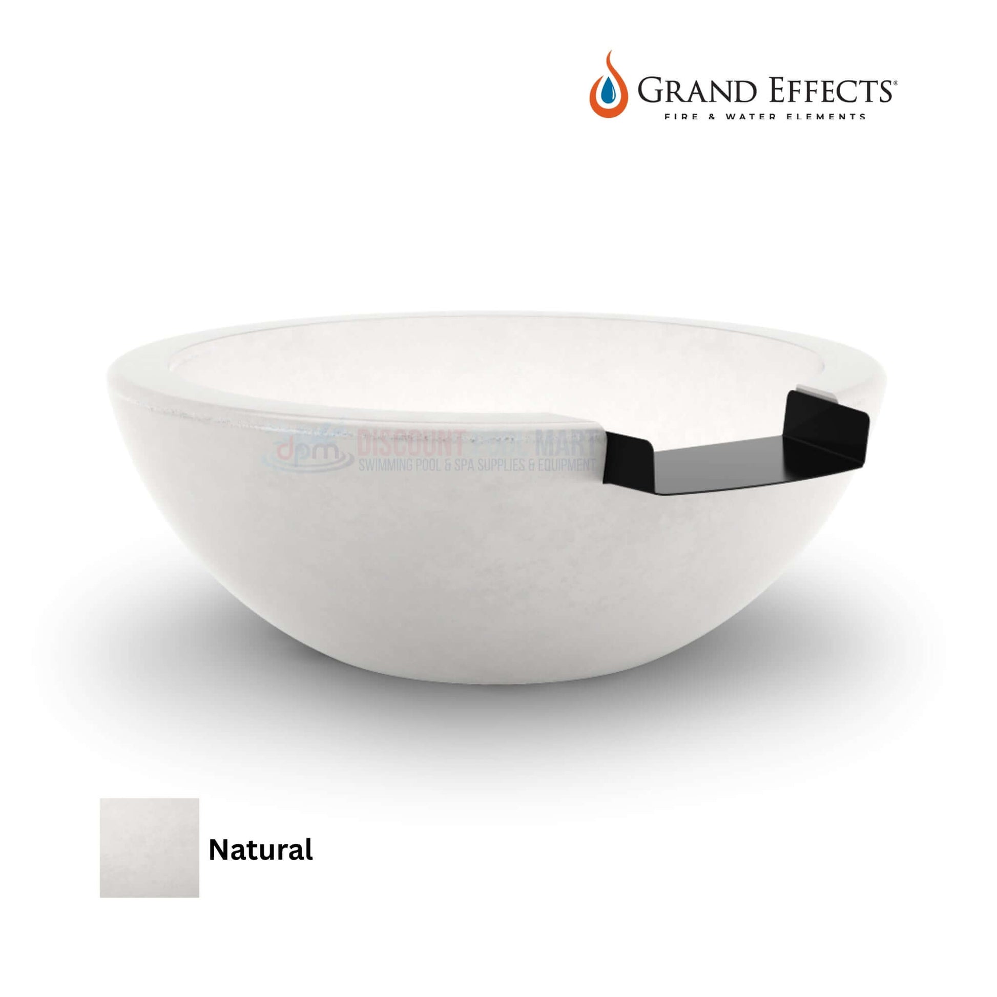 Grand Effects Legacy Water Bowl in Concrete by Discount Pool Mart DPM, elegant outdoor feature, SKU: [insert SKU]
