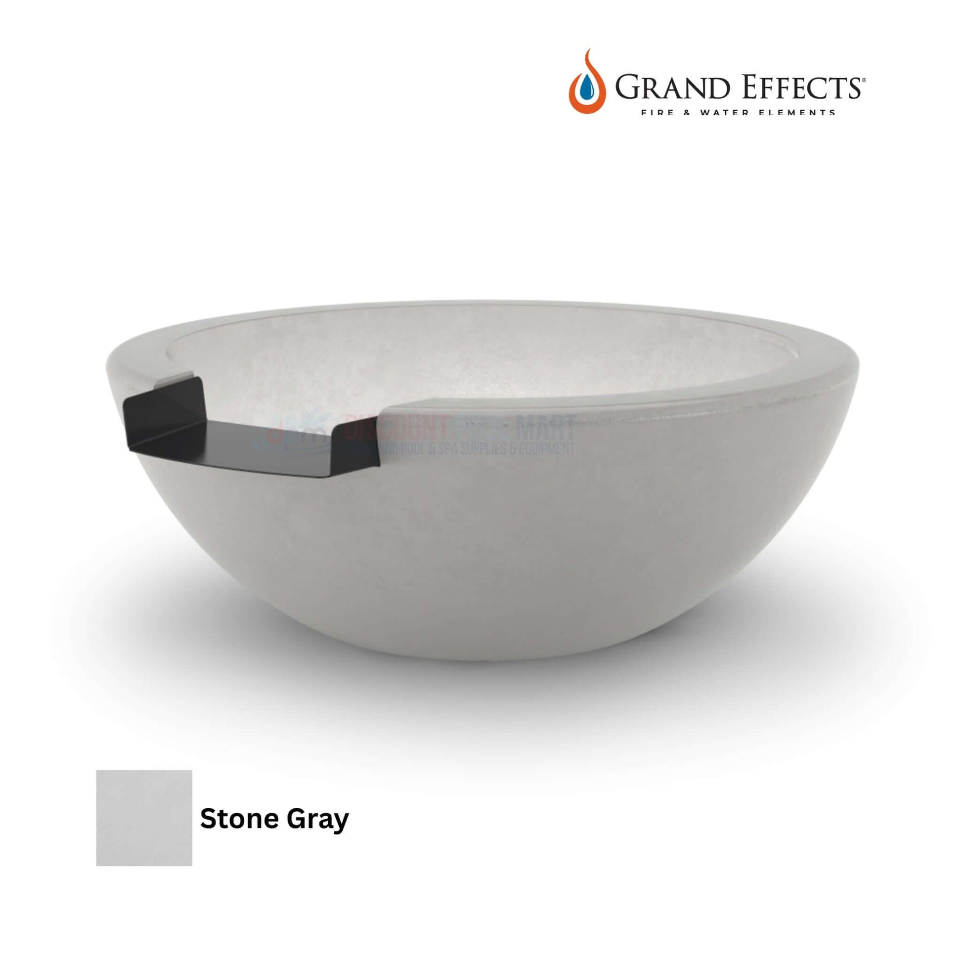 Grand Effects Legacy Water Bowl in Concrete, Stone Gray, SKU: DPM12345, Discount Pool Mart, elegant outdoor water feature.