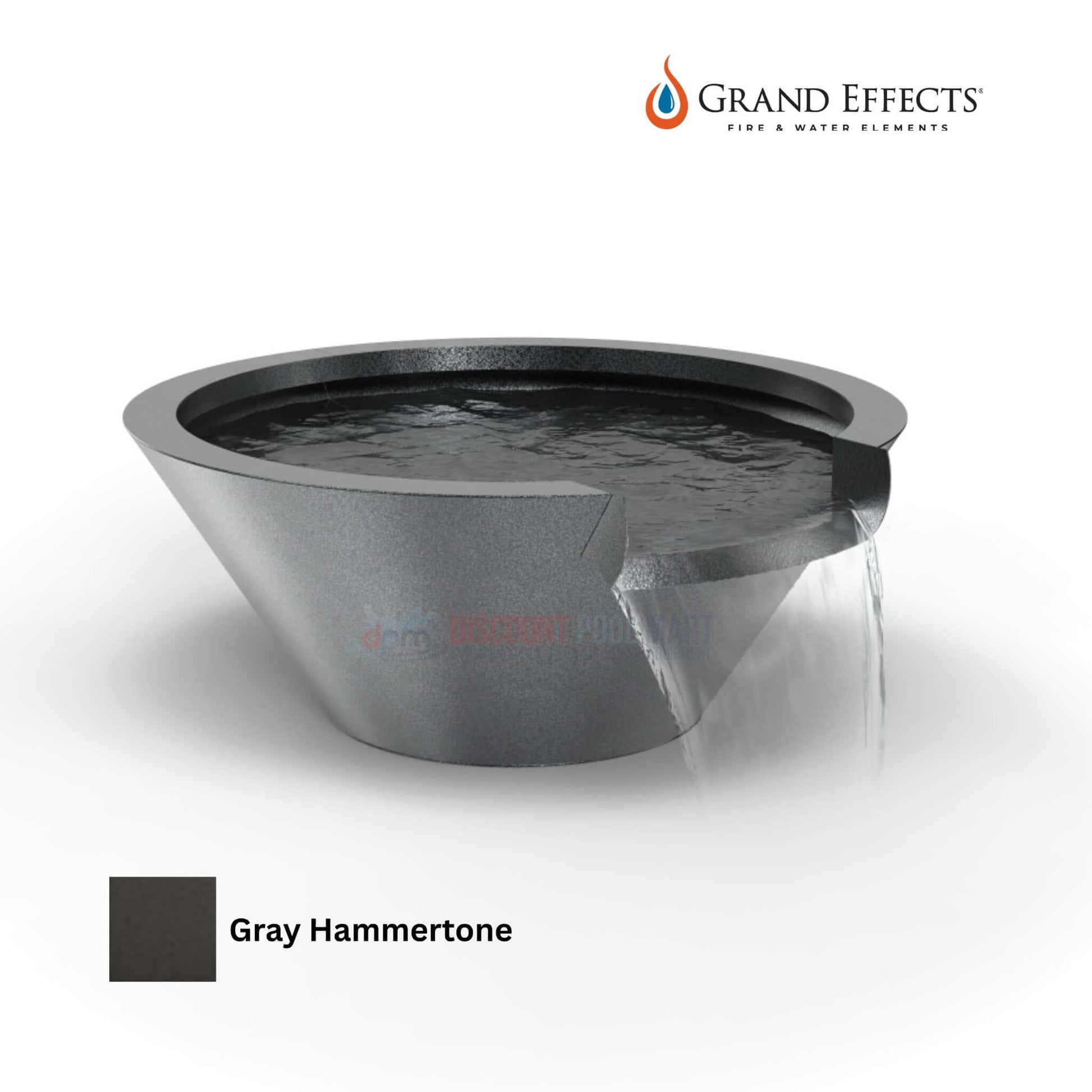 Grand Effects Round Essex Water Bowl, Seamless Lip, Metallic Finish, SKU: DPM-GE-RW-009, Discount Pool Mart