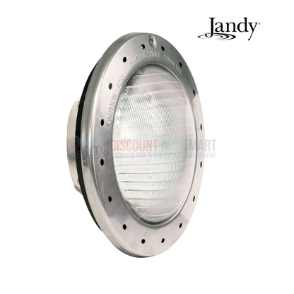 Jandy Daylight White LED Pool Light WPHV5LS100 from Discount Pool Mart with stainless steel finish and clear lens for swimming pool installation.