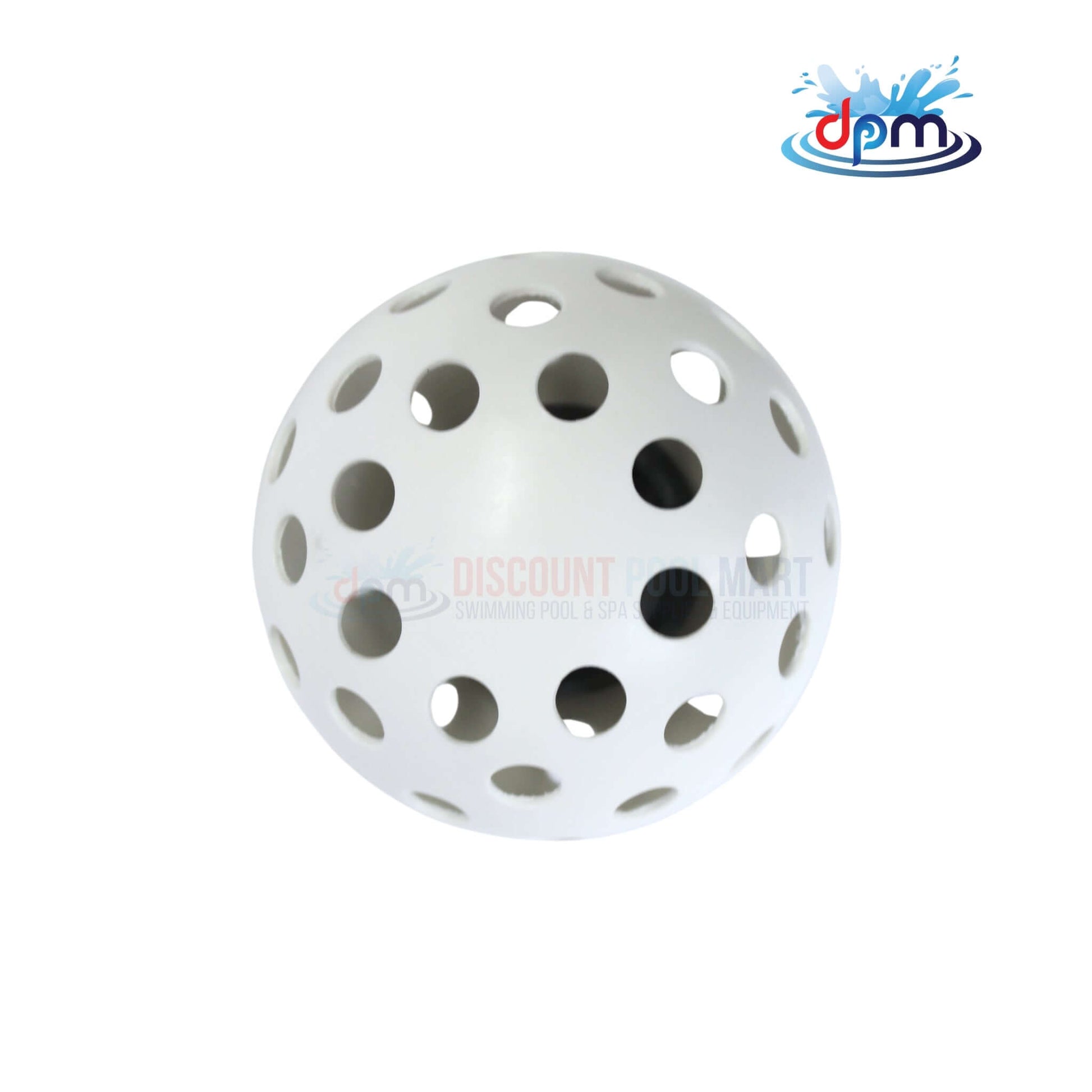 WPM Non-Clog Pool Skimmer Ball Basket from Discount Pool Mart DPM, designed for efficient debris trapping and filtration.