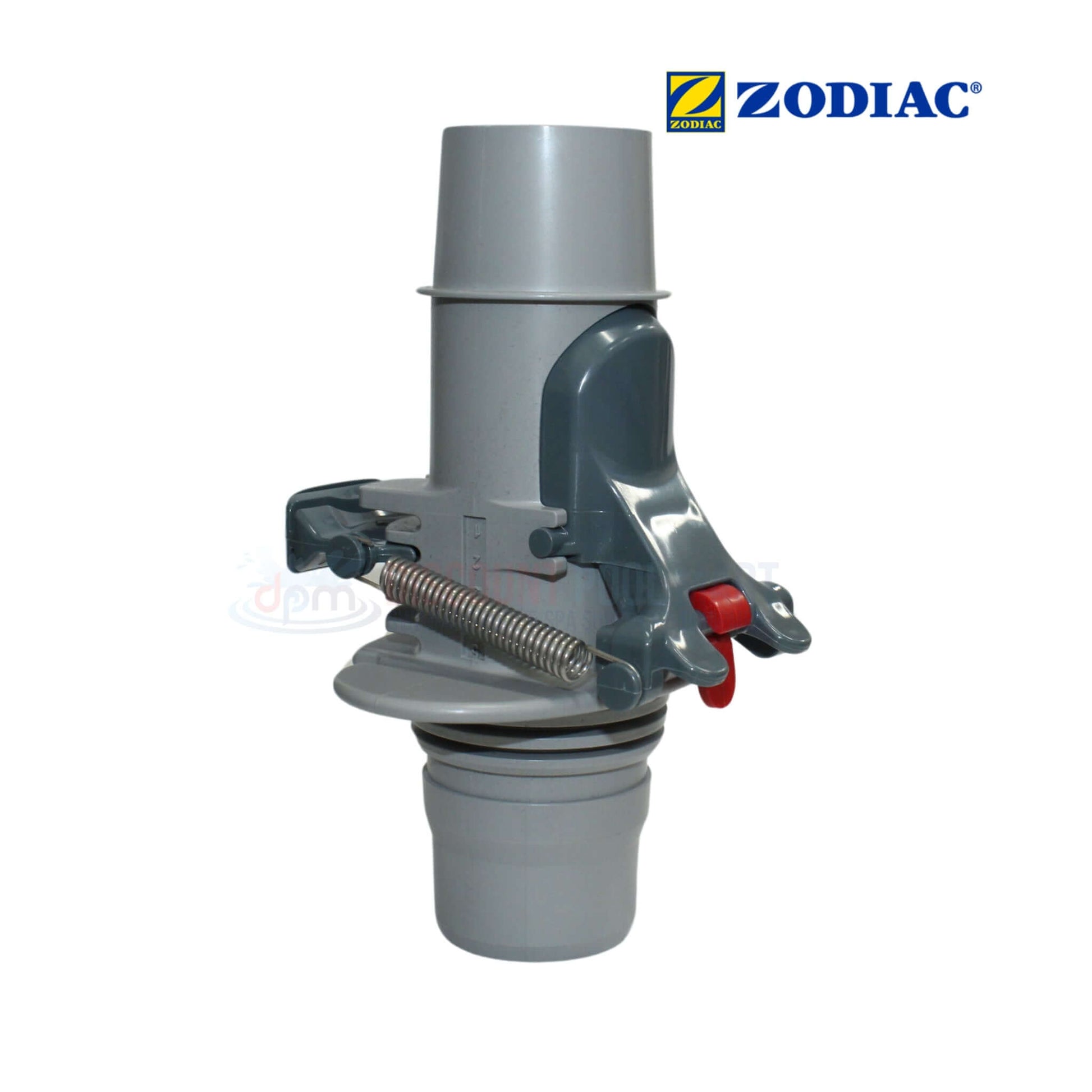Zodiac pool cleaner part showing gray hose connector for Zodiac TR2D suction cleaner WS000016 from Discount Pool Mart DPM.