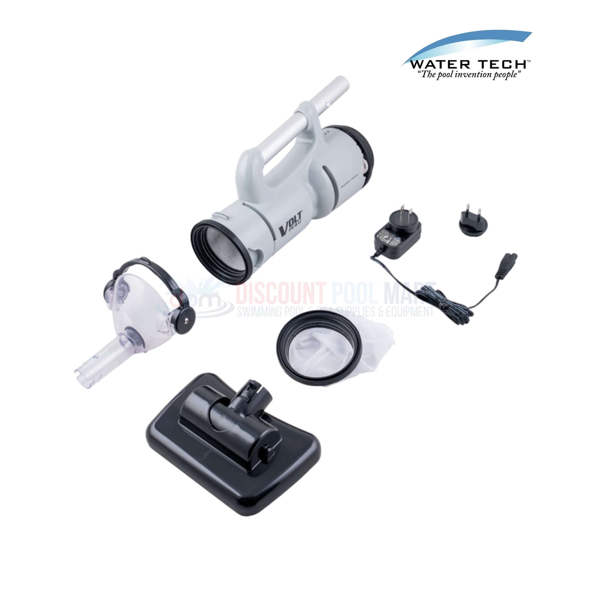 Water Tech Volt FX-4Li cordless vacuum kit with charger, filter, and accessories at Discount Pool Mart DPM.