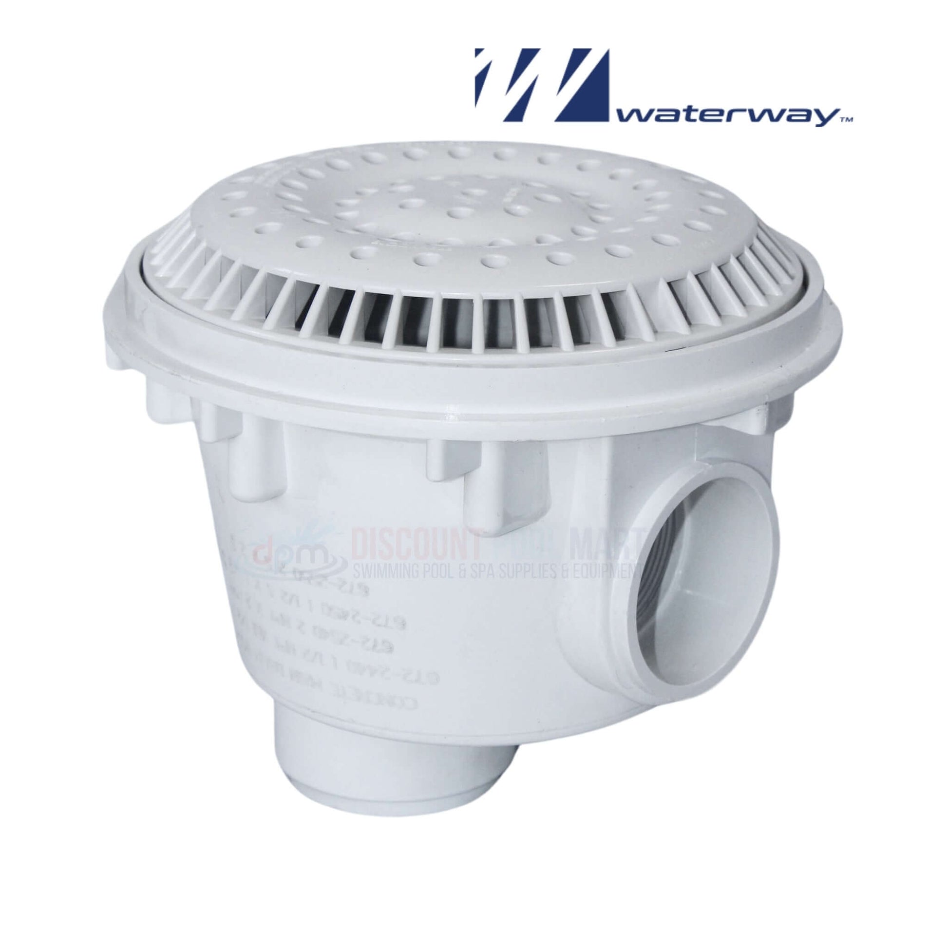 Waterway Anti-Vortex Main Drain for concrete pools, 8", white, SKU 640-2520V, Discount Pool Mart DPM.