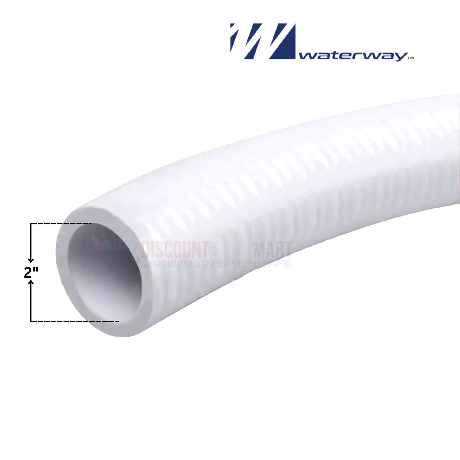 Waterway Flex Pipe 2 inch diameter flexible white pipe 5 feet long for pool and spa applications from Discount Pool Mart DPM.