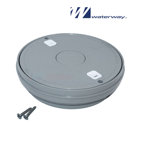 Waterway Reversible Round Skimmer Lid Assembly in gray with screws, perfect for pool skimmers | SKU 540-7807WW | Discount Pool Mart DPM
