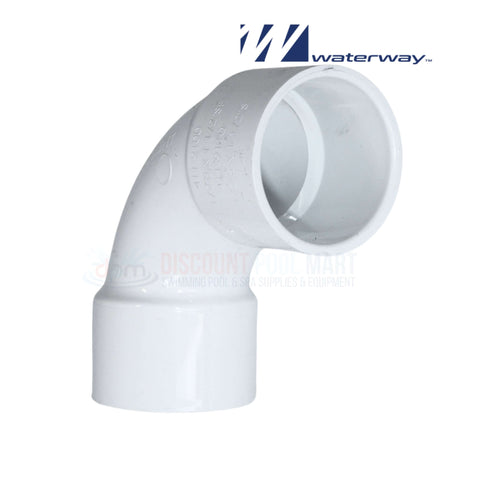 Waterway Sweep Elbow PVC fitting 1.5" for pool plumbing by Discount Pool Mart DPM, part number 411-9100.