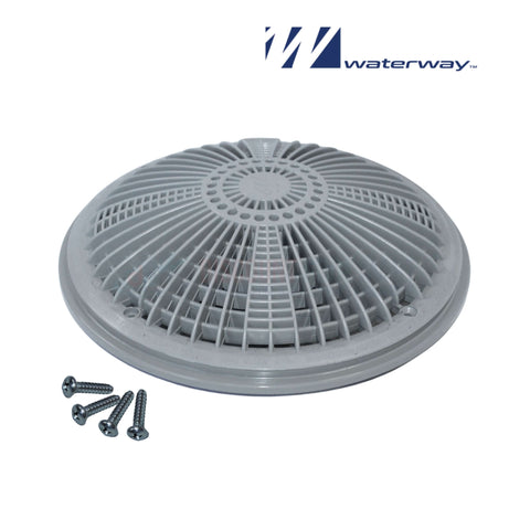 Waterway Tru Flo Round Drain Cover & Frame 10" Gray 640-1907V with screws, ideal for pool and spa systems, by Discount Pool Mart DPM.