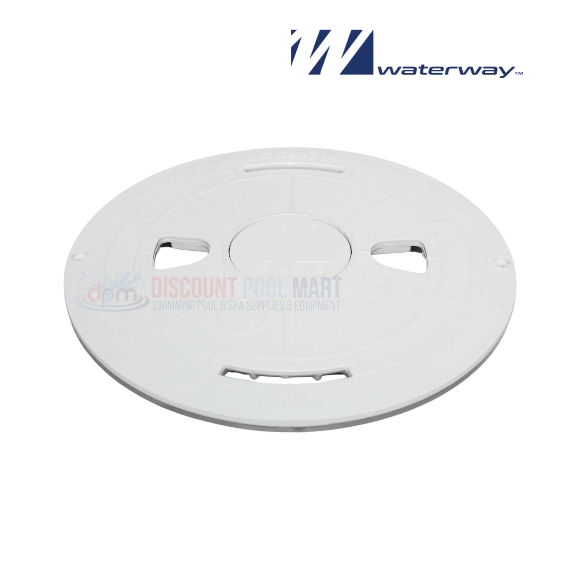 Waterway 9-inch Round Renegade Skimmer Lid in white, 540-6460WW, from Discount Pool Mart DPM for pool maintenance.