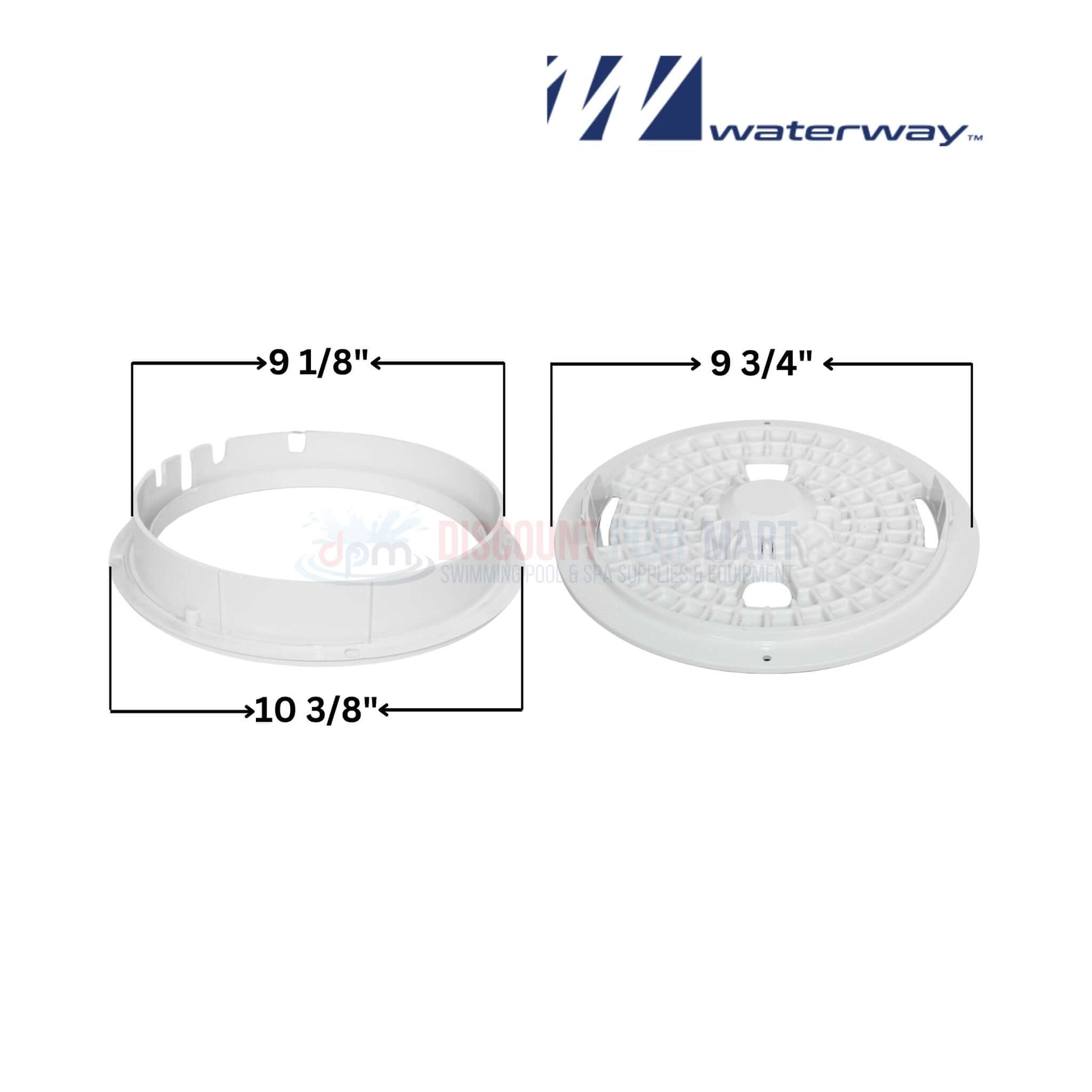 Waterway Lid and Ring for Renegade Skimmers, White, 9-inch round, available at Discount Pool Mart (DPM).