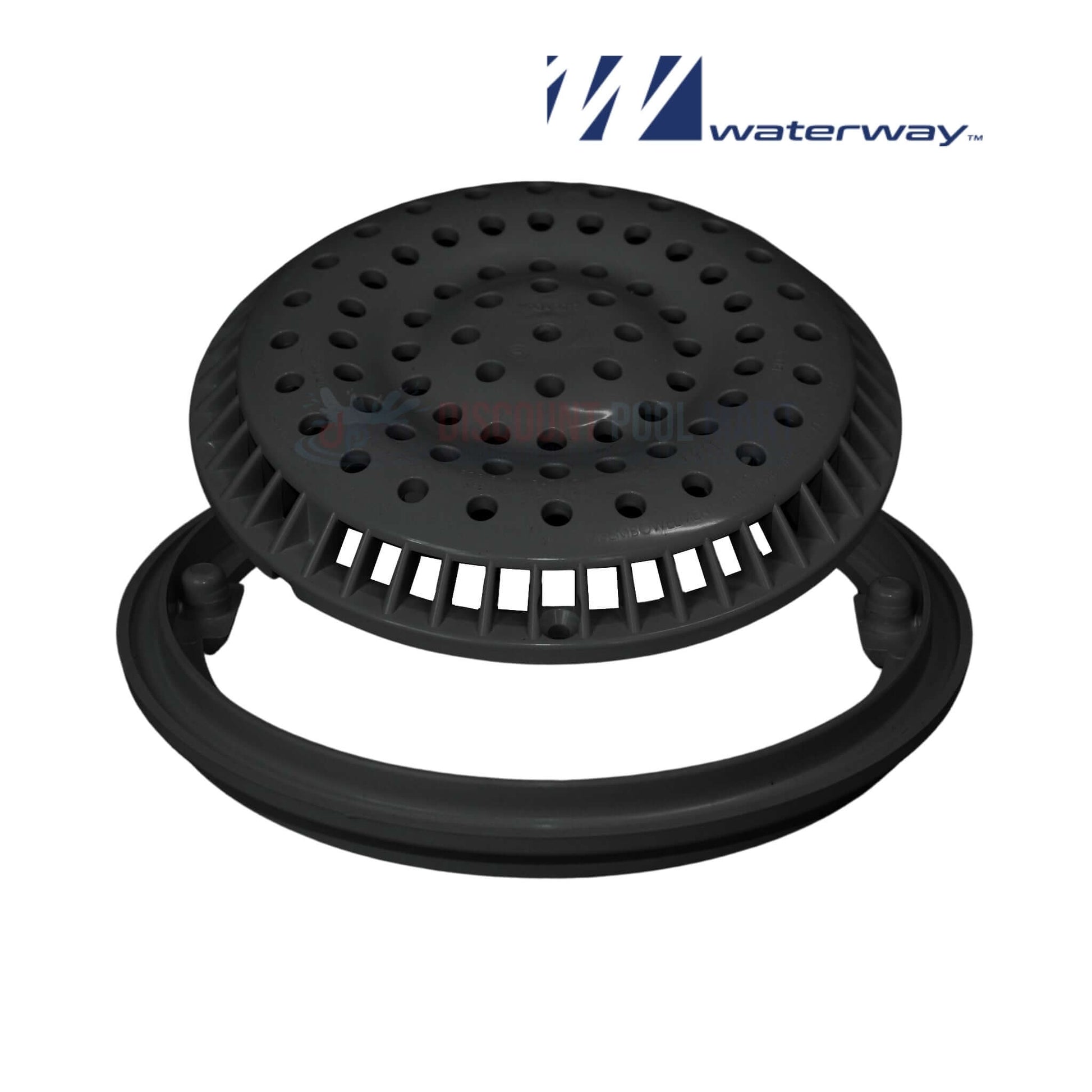 Waterway 8" Anti-Vortex Cover and Frame in Black | 640-2311BV | Discount Pool Mart DPM