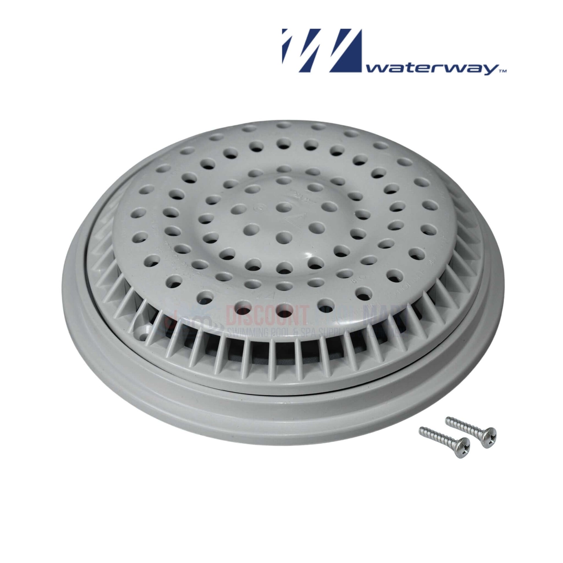 Waterway 8-inch Gray Main Drain Anti-Vortex Cover and Frame 640-2317V from Discount Pool Mart DPM