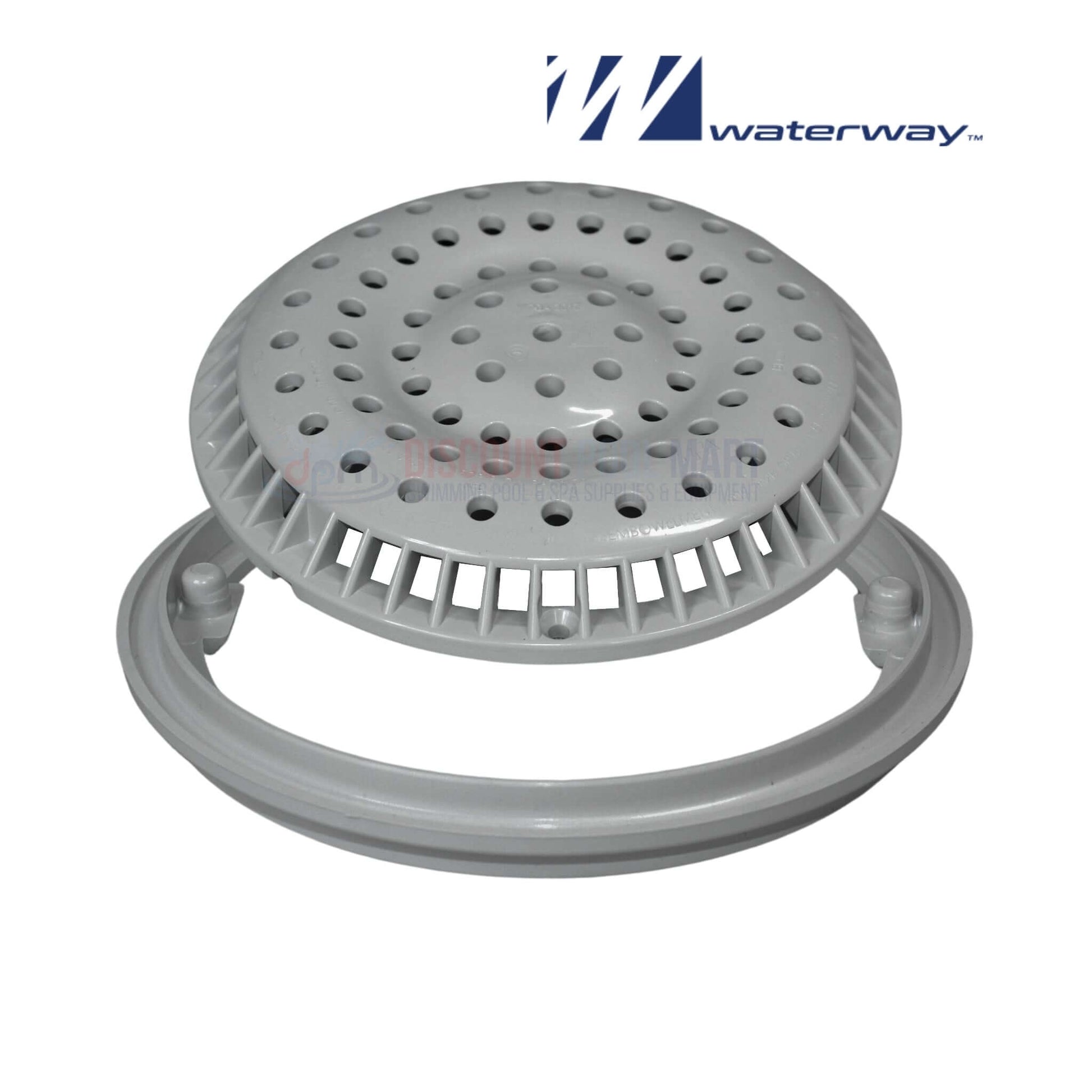 Waterway Main Drain Anti-Vortex Cover and Frame Gray 8" 640-2317V from Discount Pool Mart DPM for safety.
