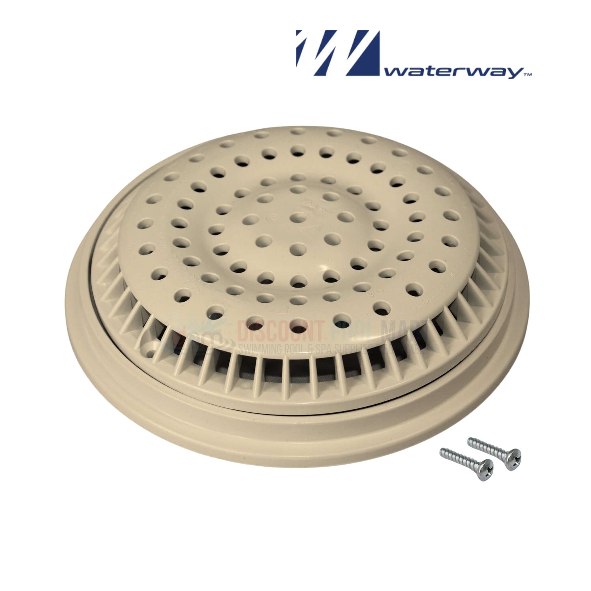 Waterway 8" Tan Main Drain Anti-Vortex Cover 640-2319-BEIV for pool safety at Discount Pool Mart DPM.