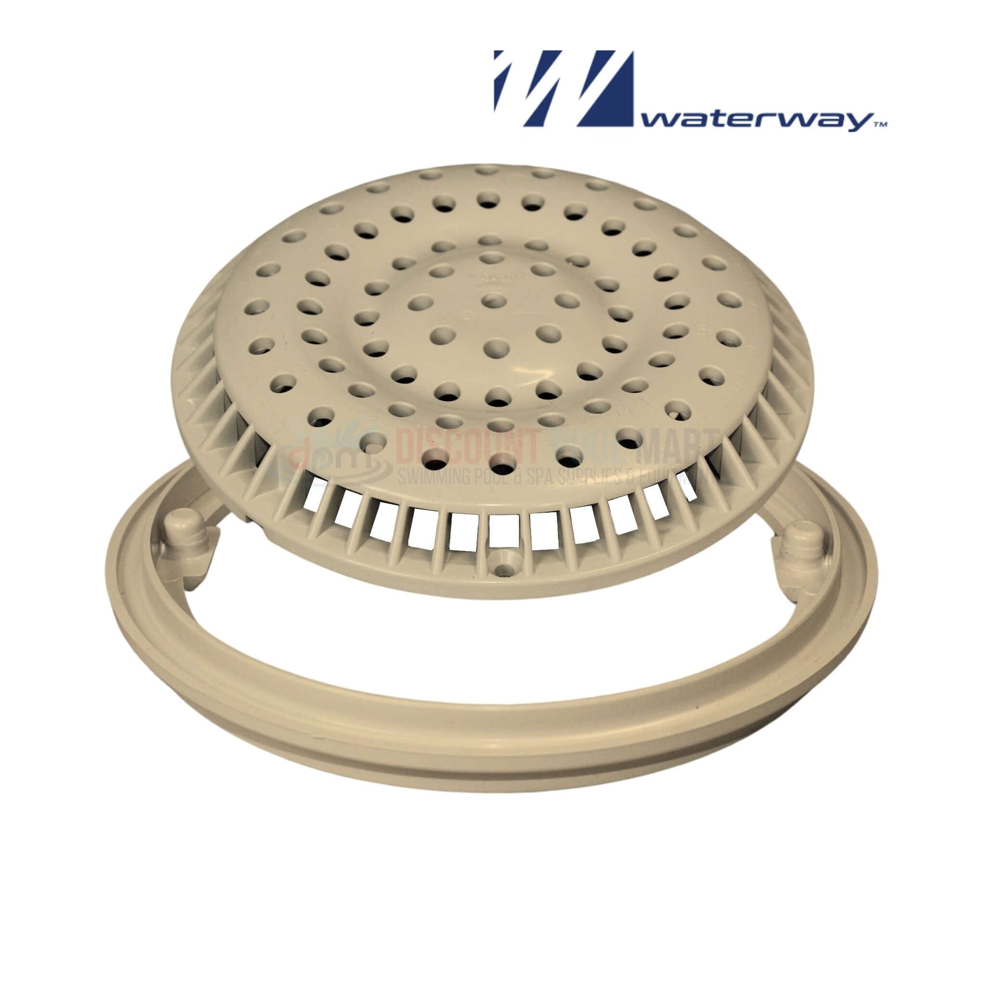 Waterway 8" Tan Main Drain Anti-Vortex Cover and Frame 640-2319-BEIV at Discount Pool Mart DPM