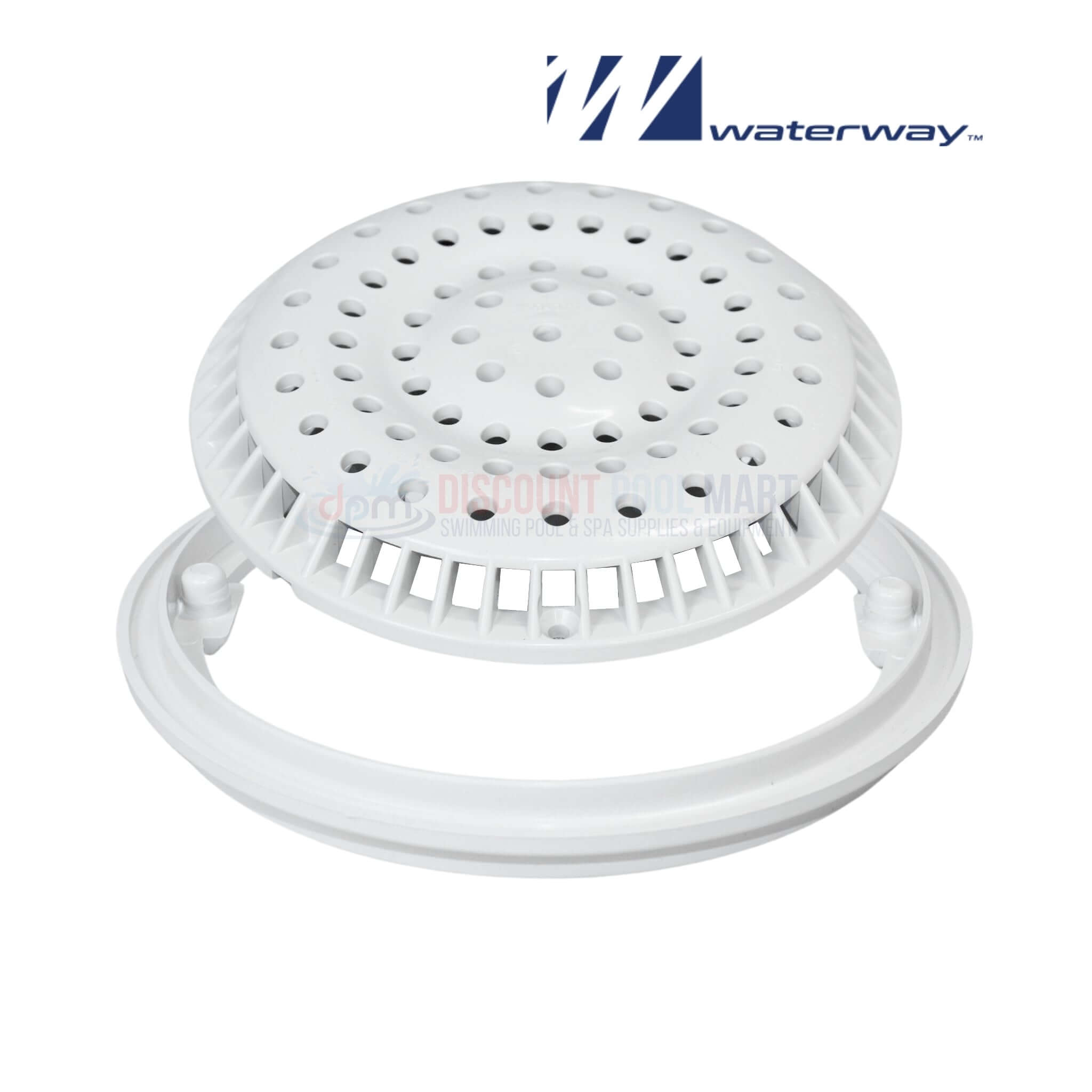 640-2310V | Waterway Main Drain Anti Vortex Cover and Frame | White |