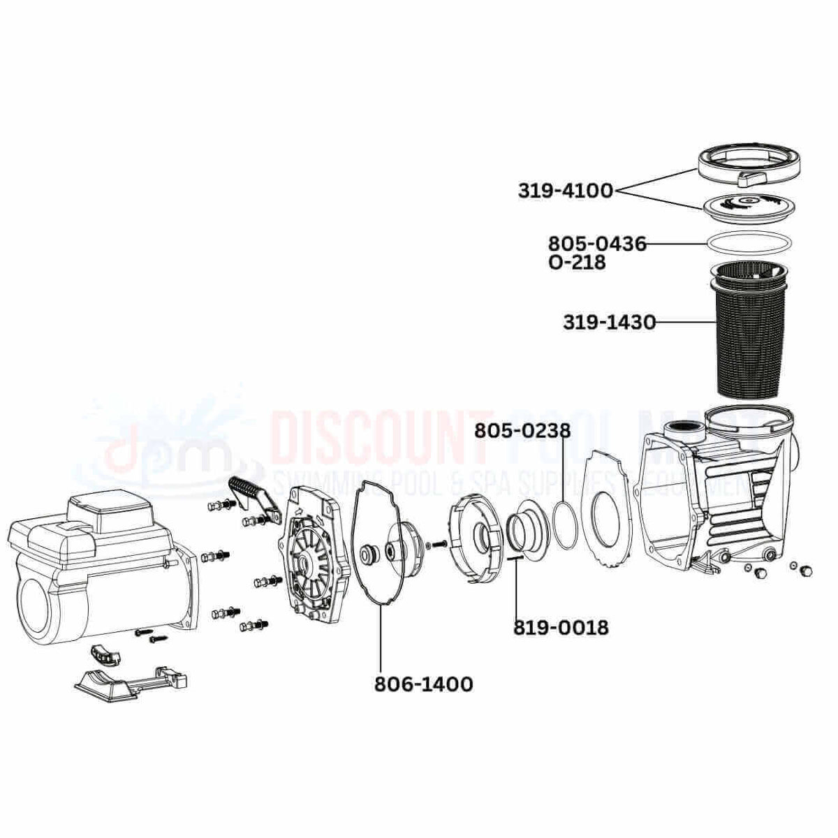 Waterway Power Defender Pump Replacement Parts Diagram