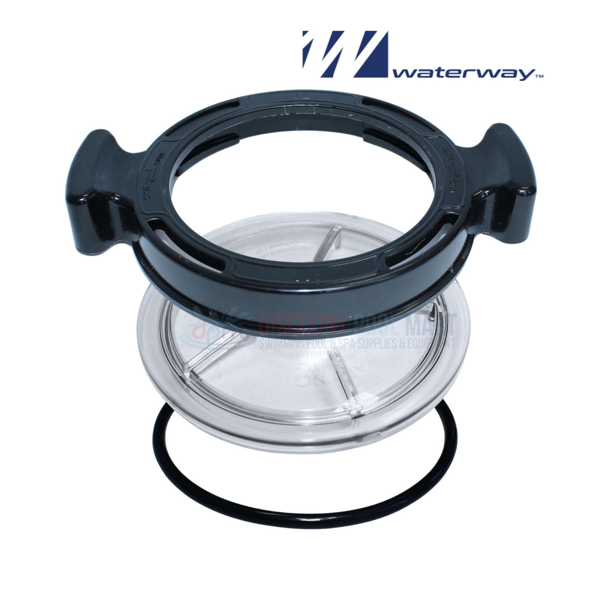 Waterway Pump Trap assembly with lid and basket for efficient debris filtration at Discount Pool Mart DPM.