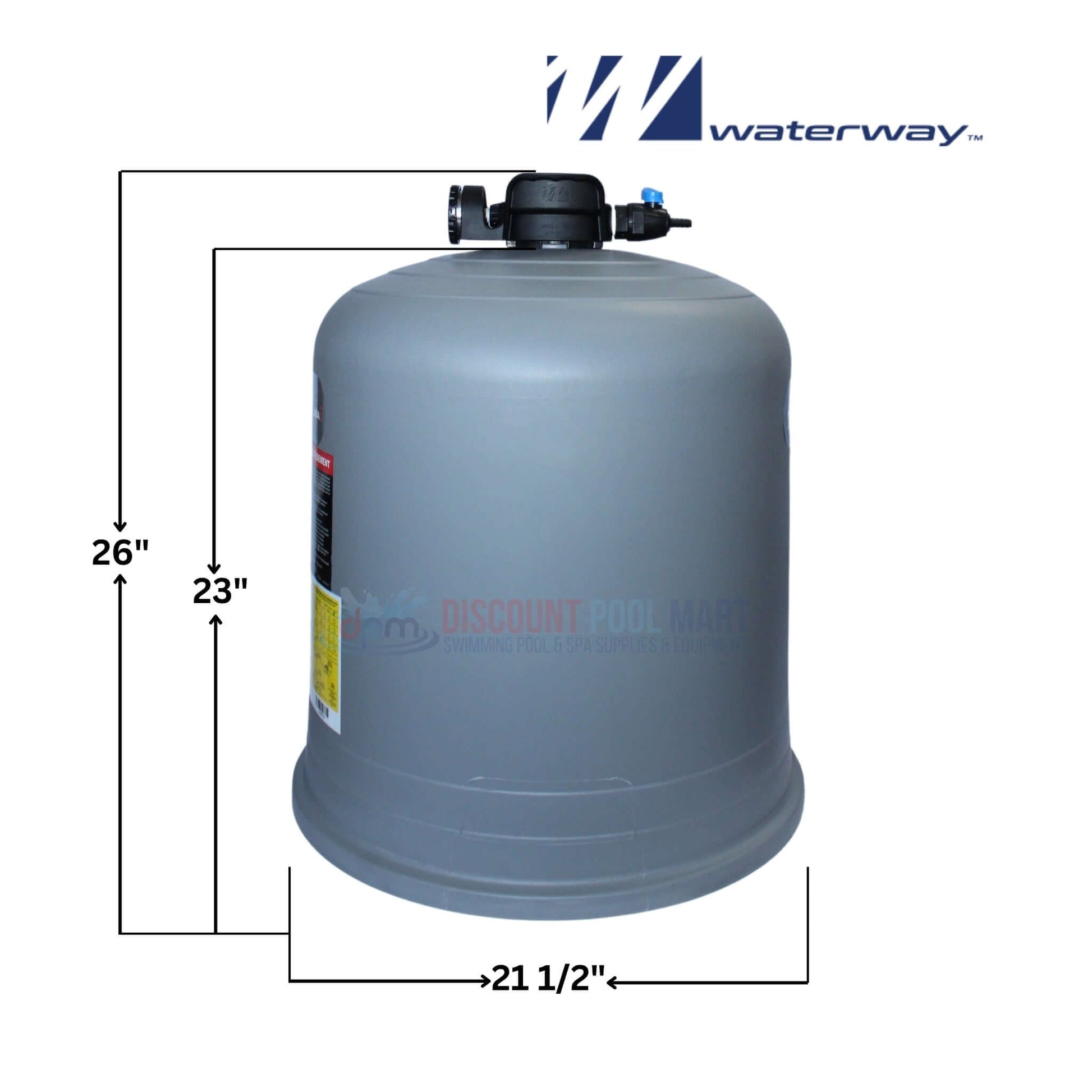 Waterway tank lid for Crystal Water 525 cartridge filters 550-4480 at Discount Pool Mart DPM, dimensions 26" x 23" x 21.5".