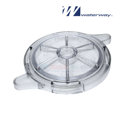 Waterway Trap Lid 511-1310 for SVL56 Pumps at Discount Pool Mart DPM, durable clear plastic for easy visibility.