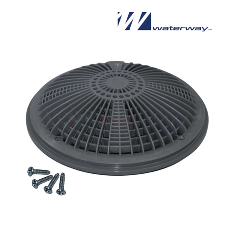 Waterway Tru Flo 10" round drain cover in dark gray with screws, part number 640-1909-DKGV, from Discount Pool Mart DPM.