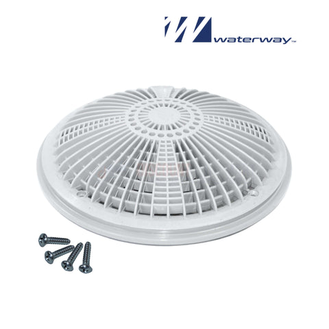 Waterway Tru Flo Round Drain Cover & Frame 10" White 640-1900V with screws from Discount Pool Mart DPM