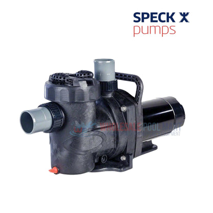 Speck Badu Pro-II 1 THP Pump from Discount Pool Mart DPM, single speed with 2-inch connections and energy-efficient motor.