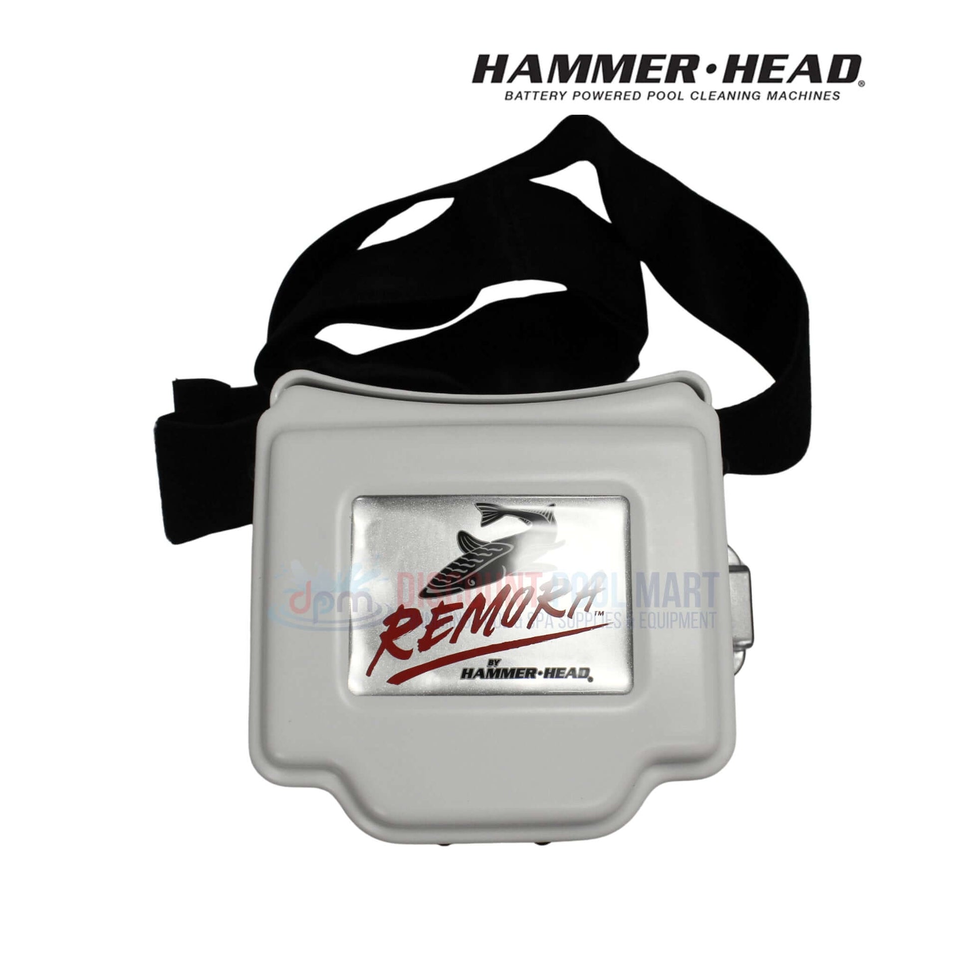 Battery pack for XR1600 | HammerHead Remora Portable Pool Vacuum on a black strap, showcasing convenient portable design by Discount Pool Mart.