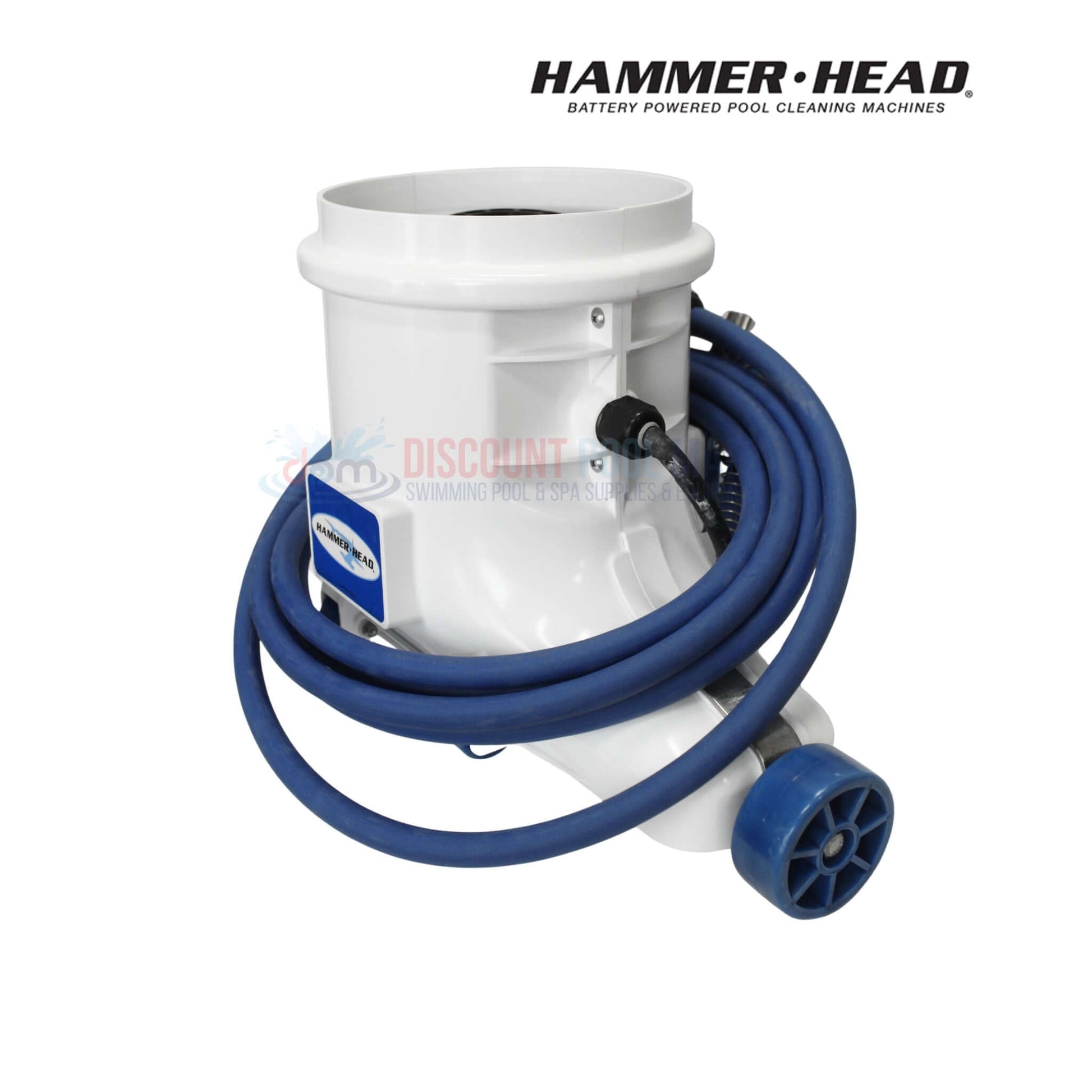 XR1600 | HammerHead Remora Portable Pool Vacuum with blue cord, compact design, from Discount Pool Mart, ideal for efficient pool cleaning.