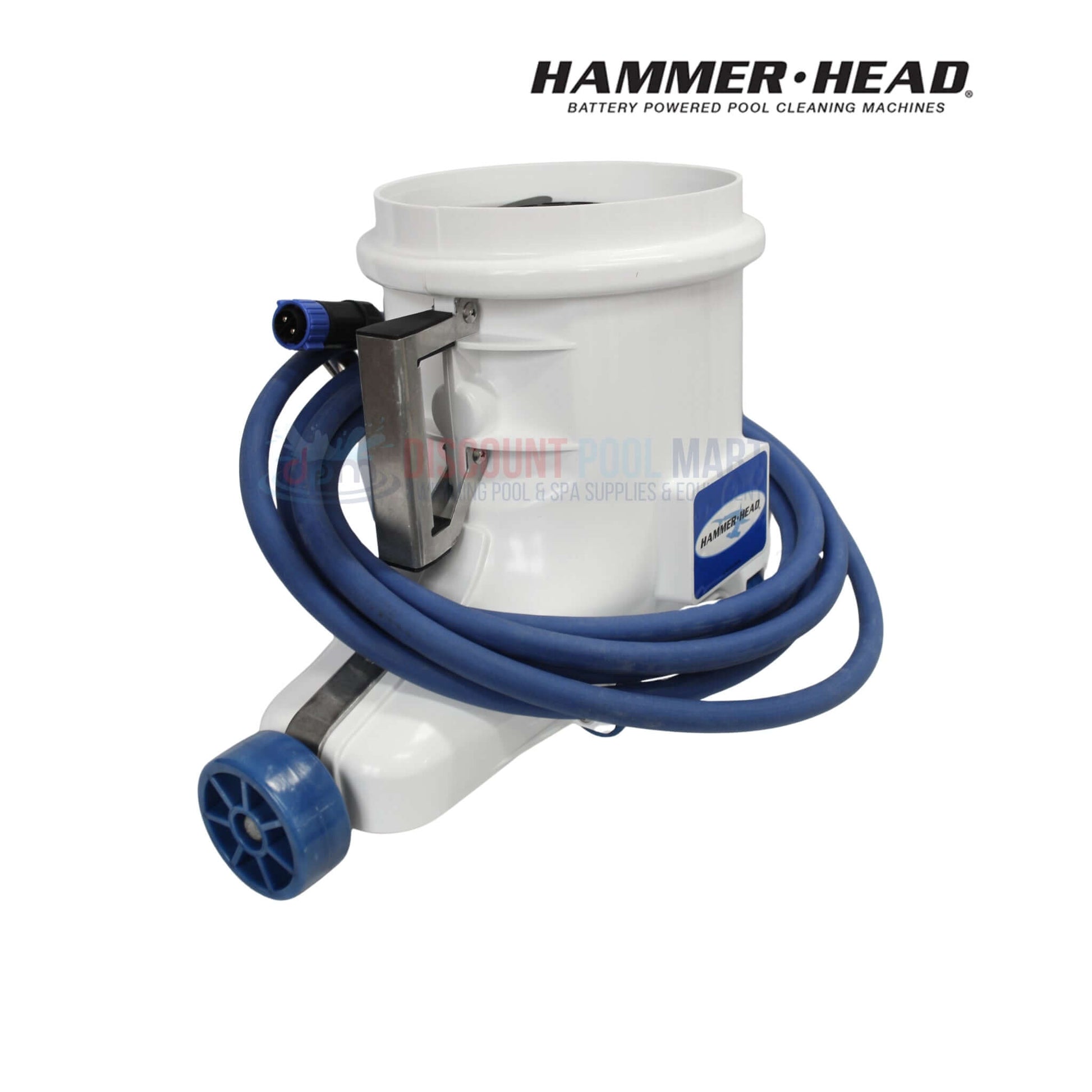 XR1600 | HammerHead Remora Portable Pool Vacuum from Discount Pool Mart, featuring compact design and blue hose.