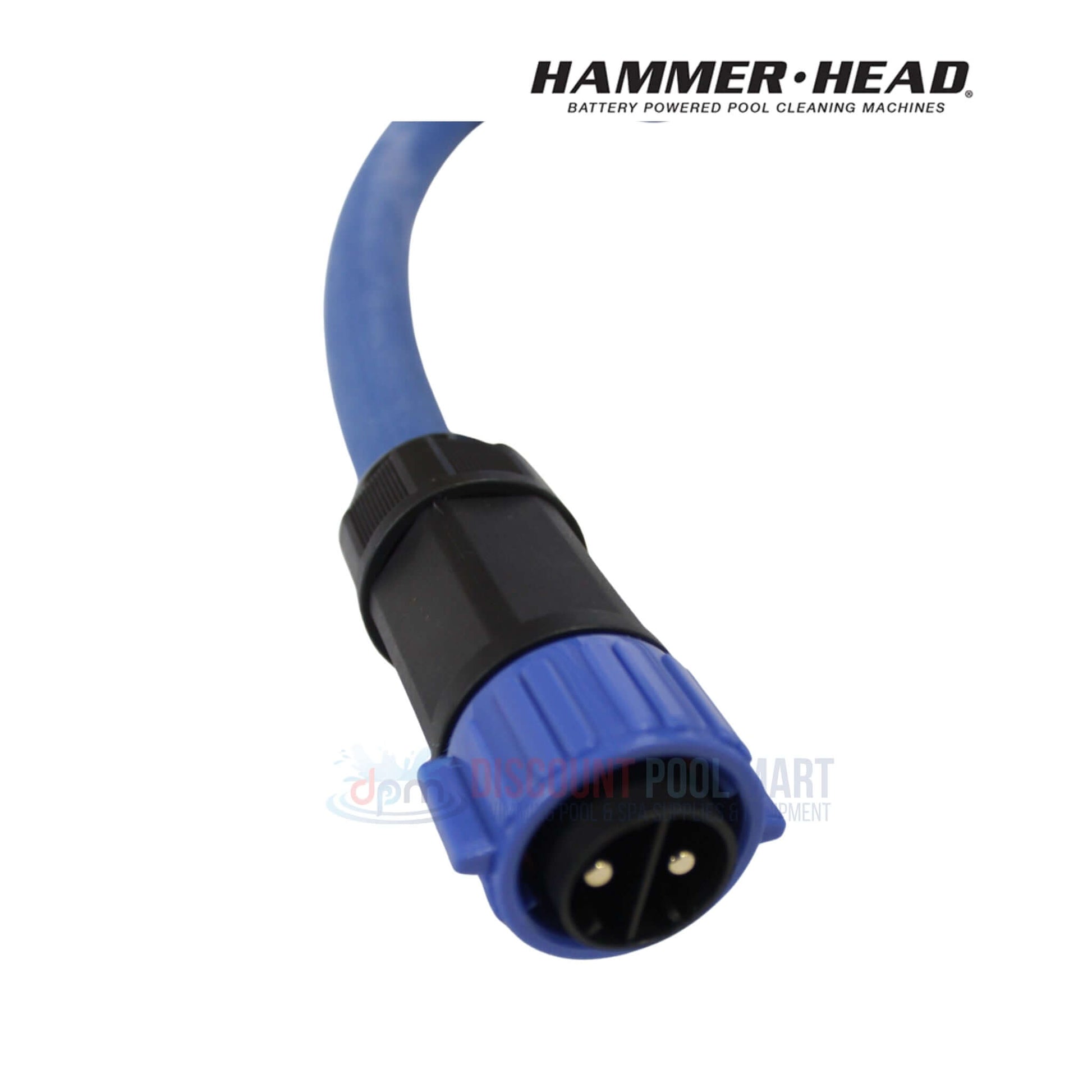 Close-up of the blue power cable connector for XR1600 | HammerHead Remora Portable Pool Vacuum from Discount Pool Mart.