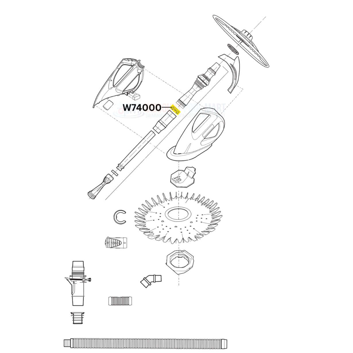 Zodiac Baracuda G3 W74000 compression ring parts diagram for Discount Pool Mart DPM.