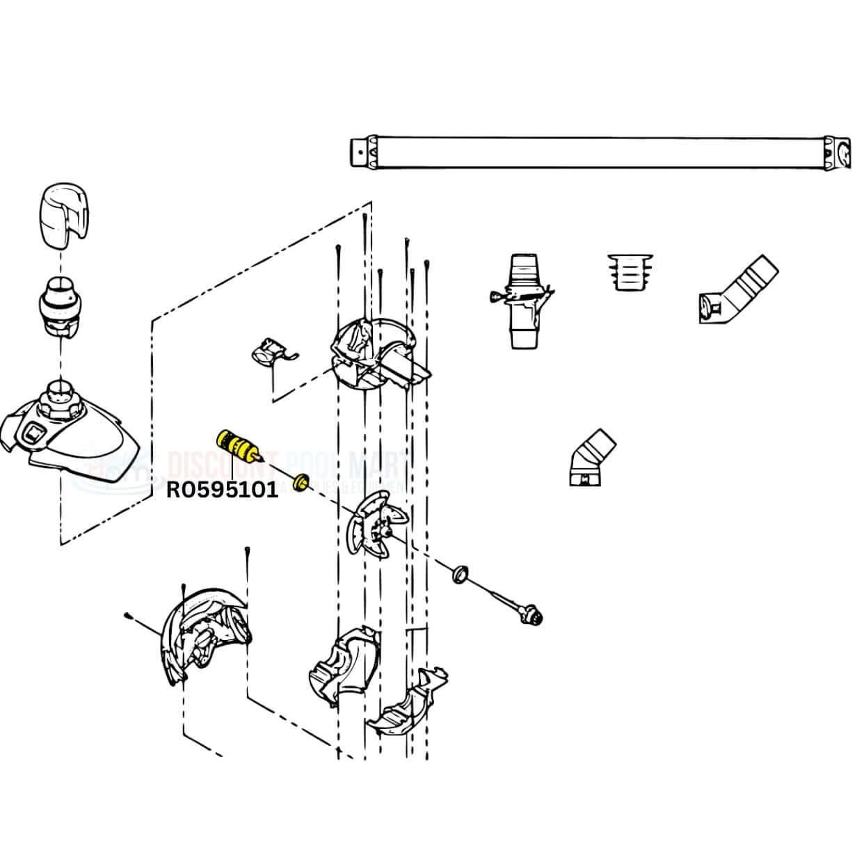 Zodiac Baracuda Pulley Drive Assembly R0595101 components for MX6 and MX6EL pool cleaners from Discount Pool Mart DPM.