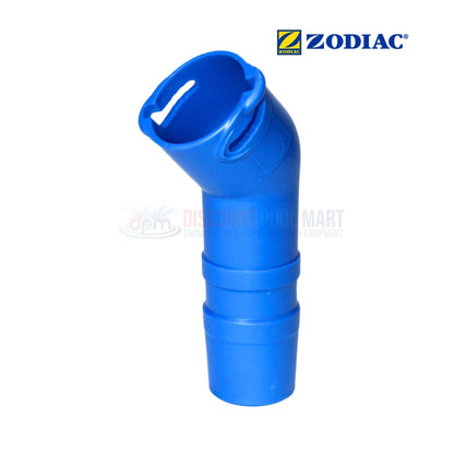 Zodiac Baracuda twist-lock 45-degree extended elbow in blue, available at Discount Pool Mart DPM.