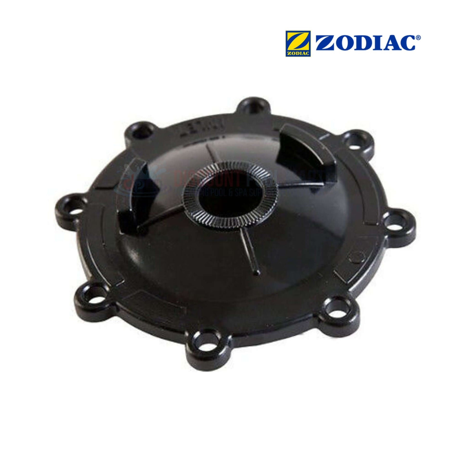Zodiac Neverlube 3-Port Valve Cover 4606 from Discount Pool Mart DPM, black CPVC material for reliable pool performance.