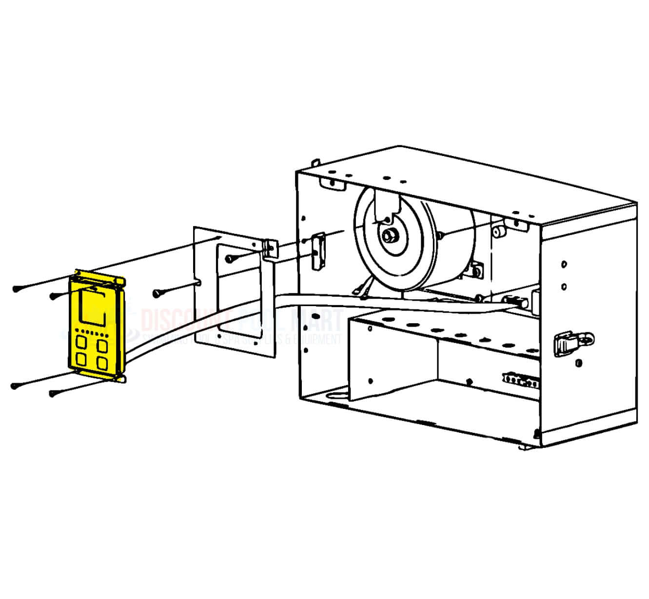 Zodiac User Interface Assembly diagram with 4 screws for DPM water purification system, model R0467401.