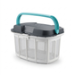 Scuba N1 Max heavy-duty filter basket with its teal carry handle raised