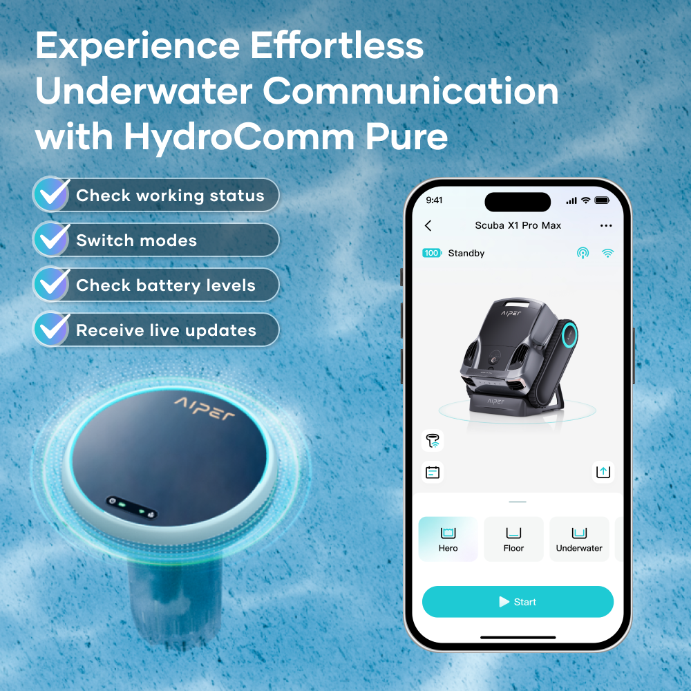 Aiper Scuba X1 Pro Max with HydroComm app control