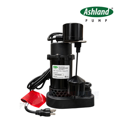 Ashland PS50V 1/2 HP Thermoplastic Submersible Sump Pump - Vertical Float, 115V | PS50V1-10