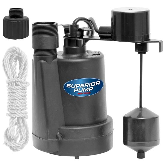 Superior Submersible Water Pump 1/4 HP Thermoplastic With Float | 92269