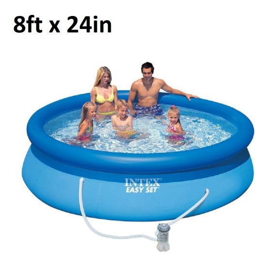 Intex, 8ft x 24in, Inflatable Above Ground Swimming Pool with Filter |  28107EH